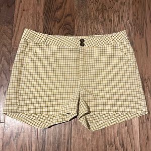 Miami Gold and white Plaid shorts size Large